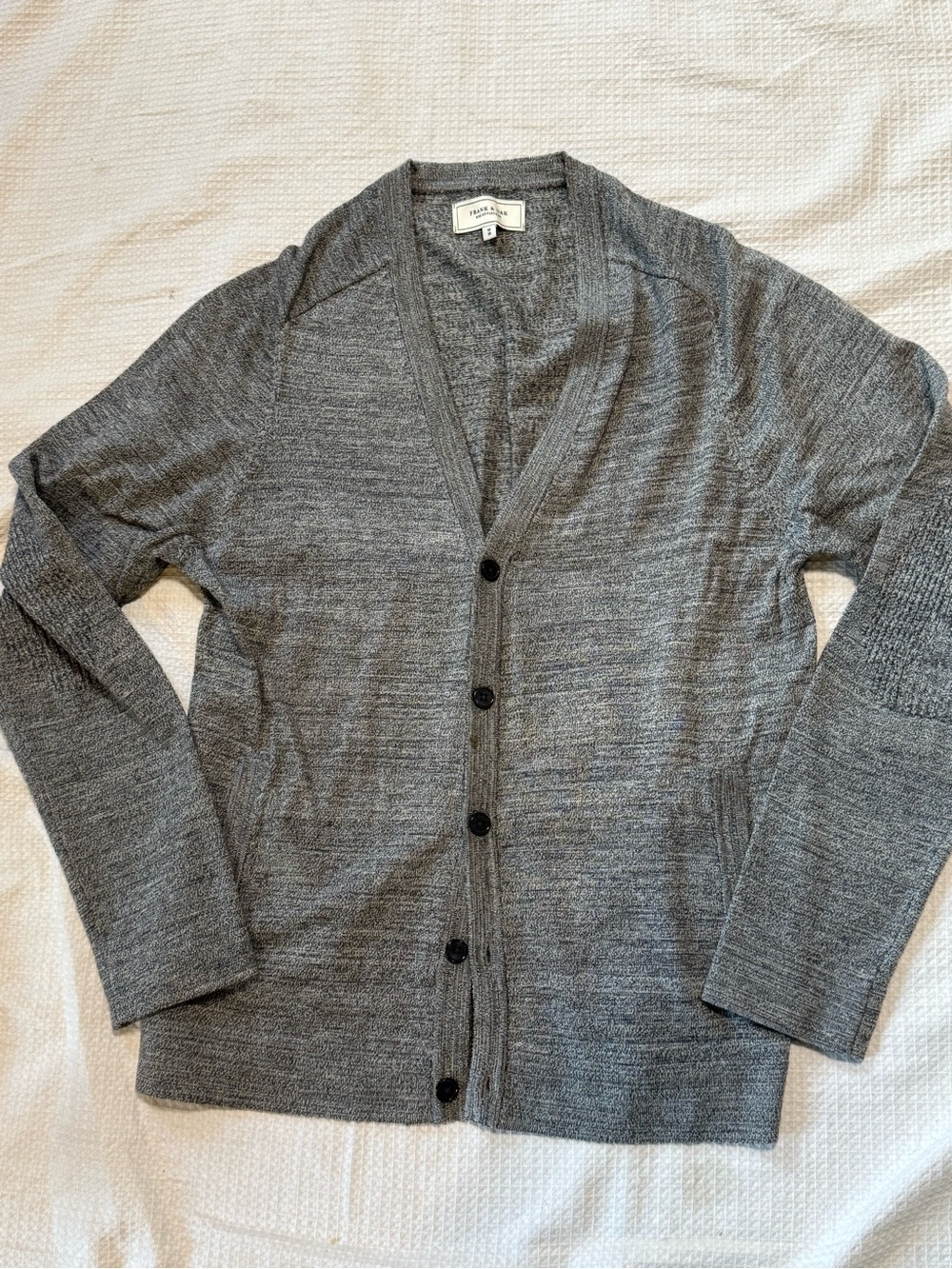 Frank & Oak Men's Gray Button-Front Cardigan Sweater